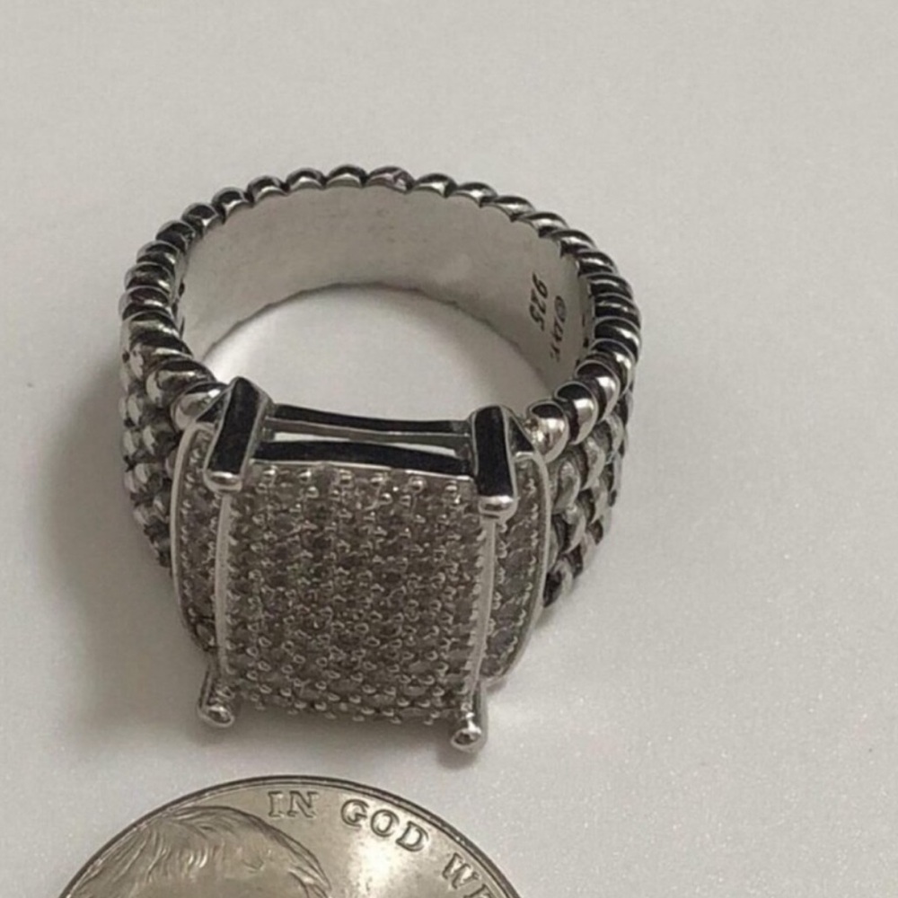 Wheaton® Ring in Sterling Silver with Pavé Diamonds sz7 - Picture 7 of 7